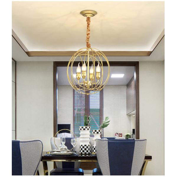 Iron Chandelier Lighting For Bedroom Kitchen E14 LED Modern Gold Black Chandelier(WH-CI-128)