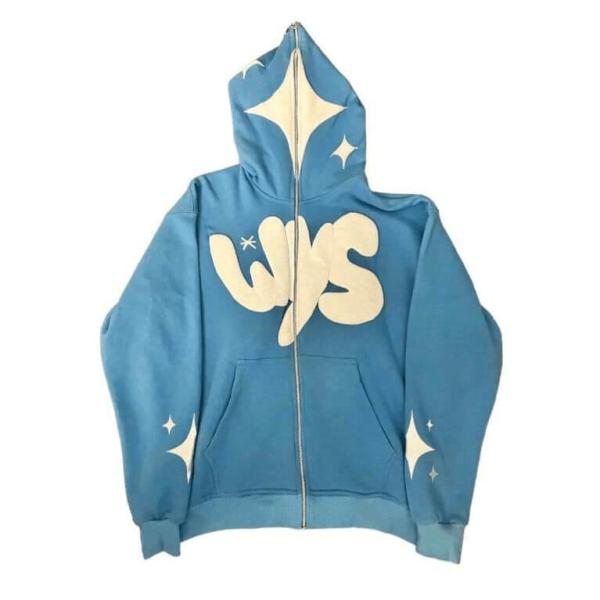 Quality 100% Cotton Y2K Custom Zipup Puff Print 3D Foam Fleece Blank Men′s Fullzip Oversized Zipped Zipper Full Zip up Hoodie
