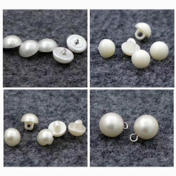 10MM 11.5MM Elegant design sewing on fancy round white pearl buttons for lady shirt and coat