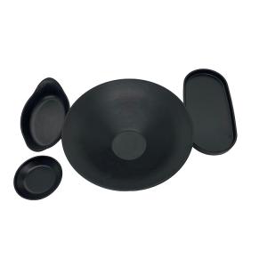 Restaurant Melamine Ramen Bowls Black Matte Round Jar Shape 10''