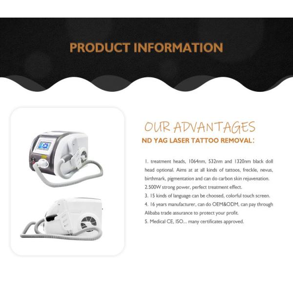 Buy 1064nm 532nm 1320nm Professional Laser Tattoo Removal Machine 500w Power at wholesale prices