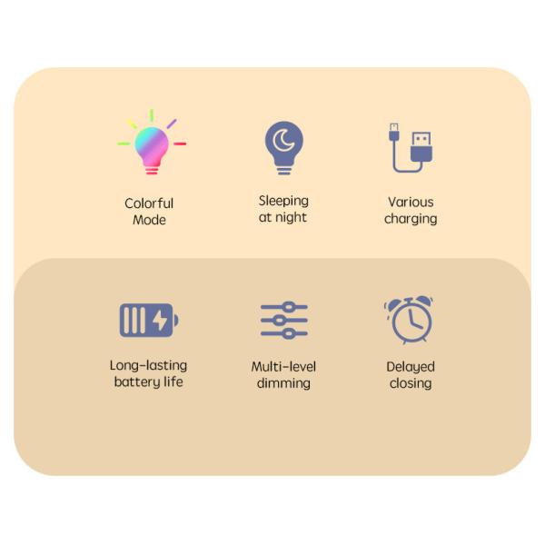 DIY Creative Gift Handbag Silicone Clapping Lamp With Time Bedside Decoration Atmosphere Sleeping Night Light