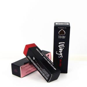 Pink Custom Lipstick Boxes Glossy Lamination 375g Silver Card Paper Material,