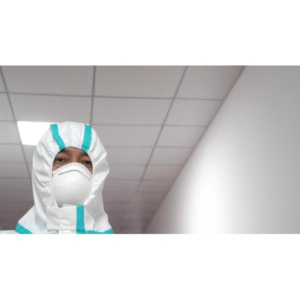 S&J White working protective hooded coverall SMS nonwoven disposable waterproof