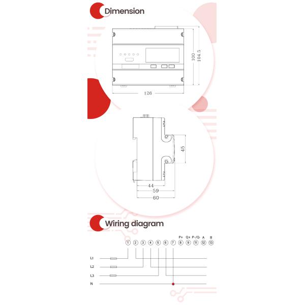 EM737 3*230/400V 10(100)A MID approved bi-directional modbus energy smart meter