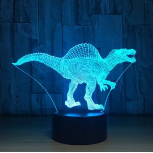 Spinosaurus 3D Night Light 7 Colors Change with Remote Timing Help Kids Fell