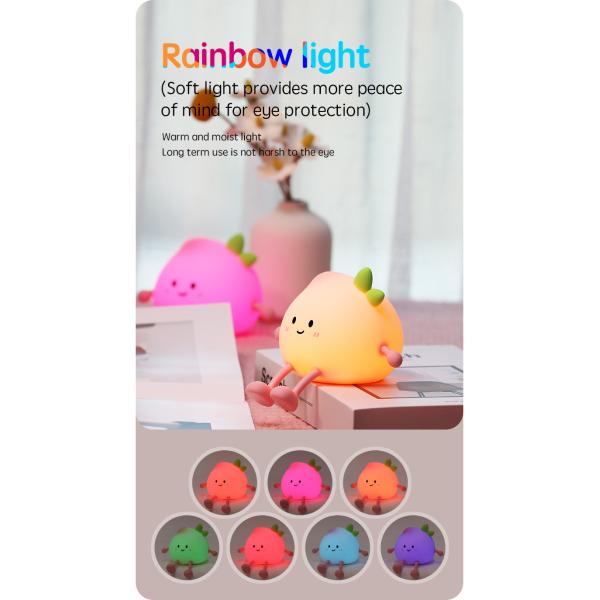 Holiday Gift Timed Sleep Relaxing Atmosphere Peach Silicone Night Lightpat Light