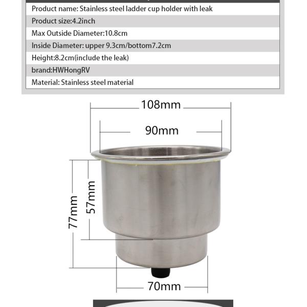 Marine Hardware Boat Accessories Stainless Steel Drink Cup Holder is also compatible for the campervan RV van