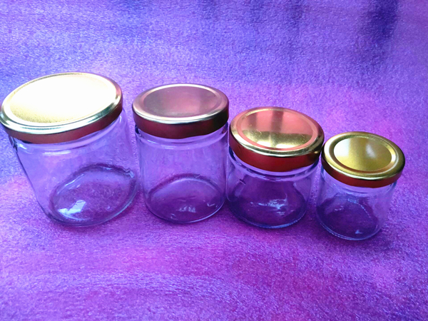 50g,100g,120g,200g and 250gram high transparent glass caviar jar with metal screw lid