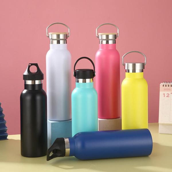 Wide Mouth Vacuum Insulated Stainless Steel Water Bottle With Leakproof Closeable Lid For Cold Water Drinks, Sports, Travel, Car And School