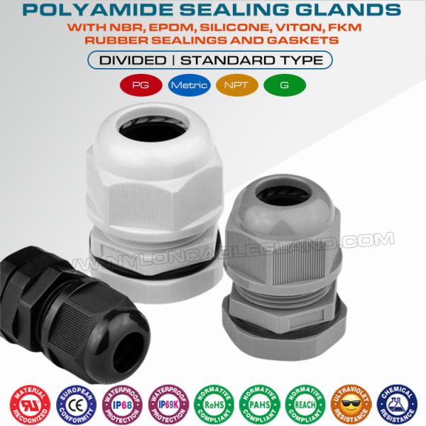 IP68 Watertight Polyamide Polymeric NPT Cable Glands (Cable Connectors) for Non-Armoured Cables IP68 Watertight Polyamide Polymeric NPT1/4"~NPT1-1/2" Cable Glands (Cable Connectors) for Non-Armoured Cables