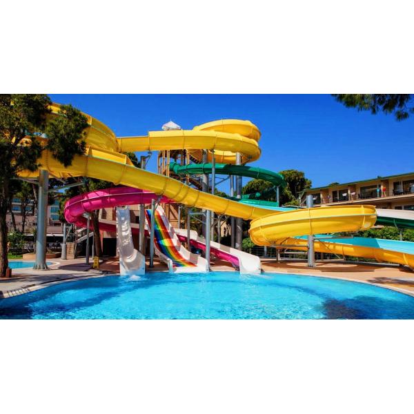 Outdoor Commercial Swimming Pool Design Amusement Water Slide Set