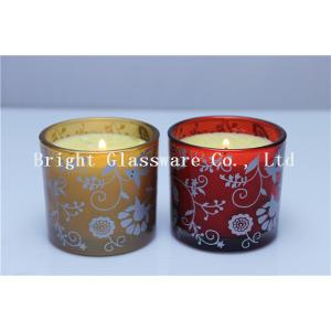 Solid Black Glass Candle Holder , Candle Jar With Lid Cover