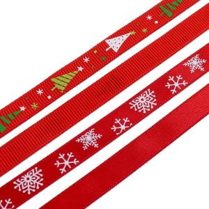 Christmas Grosgrain Ribbon Custom Printed Grosgrain Ribbon Logo For Merry