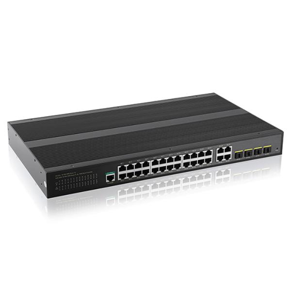 56Gbps POE Powered Unmanaged Switch 24 Gigabit POE Port 4 SFP Slot Port