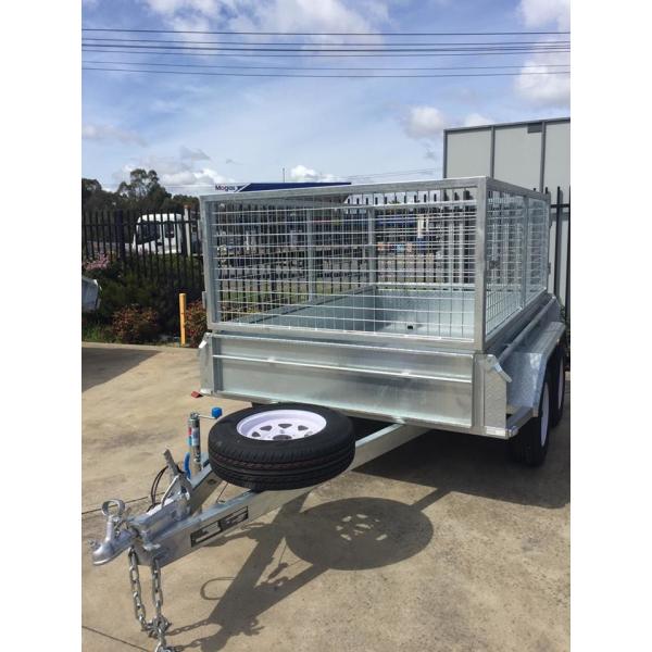 Buy 10x5 Galvanised Caged Tandem Trailer with Mechanical Disc Brake 2000KG at wholesale prices