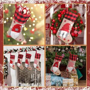 Christmas Stockings Unique 3D Gnomes Stockings Santa Claus Fireplace Hanging