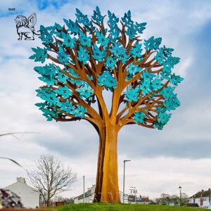 Rust Corten Steel Tree Sculpture Metal Big Tree Statue Modern Art Abstract