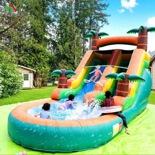 Commercial Dry and Wet Water Slide Inflatable Tropical Fiesta Breeze Kids