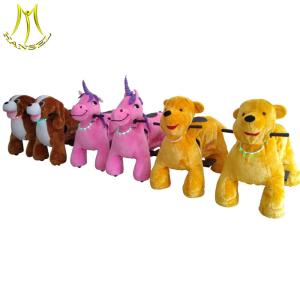 China Hansel children coin operated electronic kiddie ride on plush animals on sale