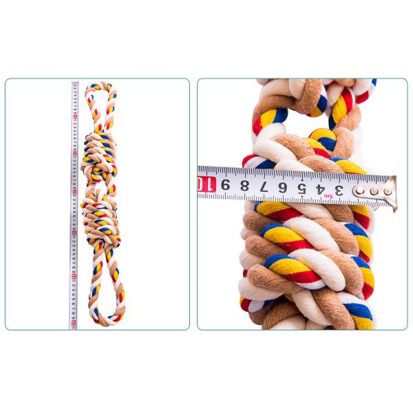 Sustainable Mixed Color Dog Chew Toy for Large Breeds Bite-Resistant Labrador and Golden Retriever Polygonal Stick Rope