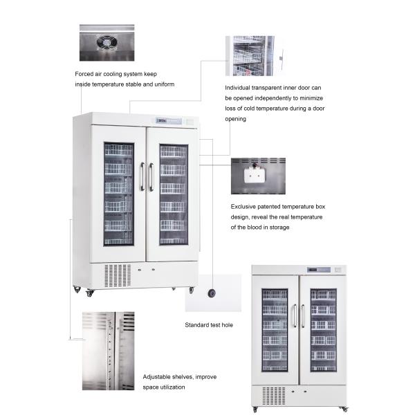 4℃ Chamber 658l Blood Bank Refrigerators To Blood Bags And Blood Derived Products