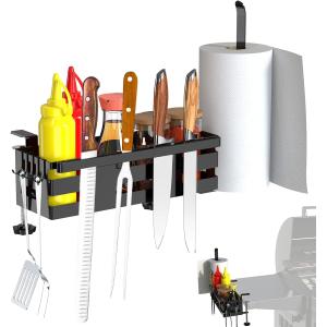 Griddle Caddy for Blackstone Griddle Accessories With Paper Towel Holder & Knife Rack for Blackstone Accessories Griddle 28/36