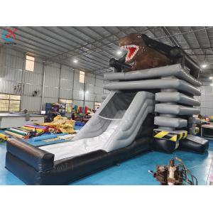 New Design Inflatable Bounce Castle With Slide Commercial Dinosaur Theme