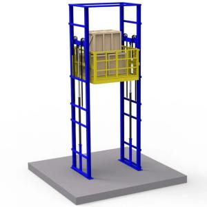 2000kg-6000kg Vertical Warehouse Goods Lift Hydraulic Four Post Cargo Lift