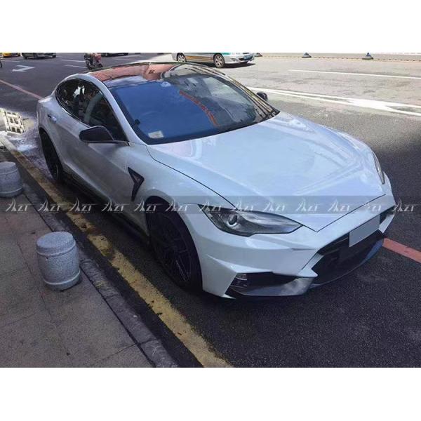 Selling Model S Body Kit Carbon Fiber Front and Rear Bumper Side Skirts Spoiler for Tesla Model S