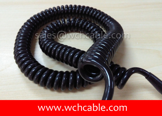 UL Spiral Cable, AWM Style UL21918 28AWG 8C VW-1 125°C 300V, TPE / TPE