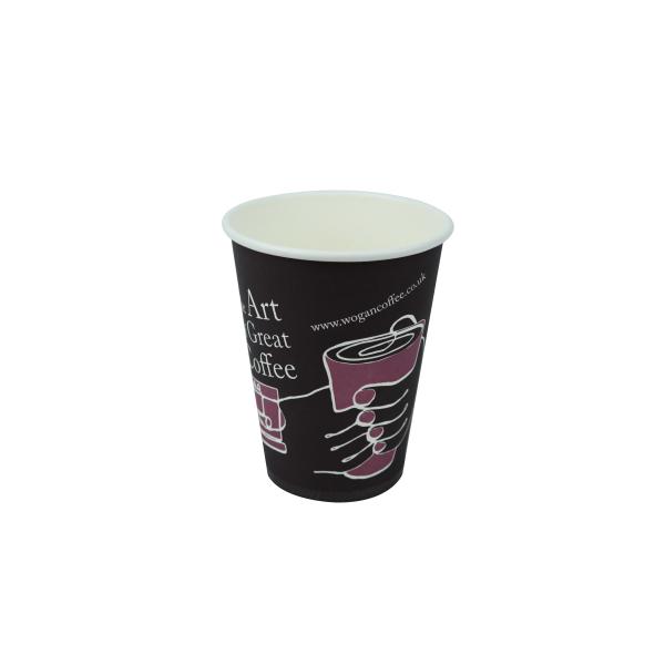 Custom Design Disposable Paper Cups 12oz With Spiral Design Indented Bottom