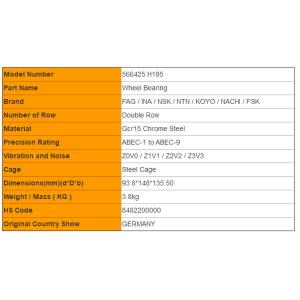 SCANIA Wheel Hub Bearings 566425.H195 Automotive Bearings