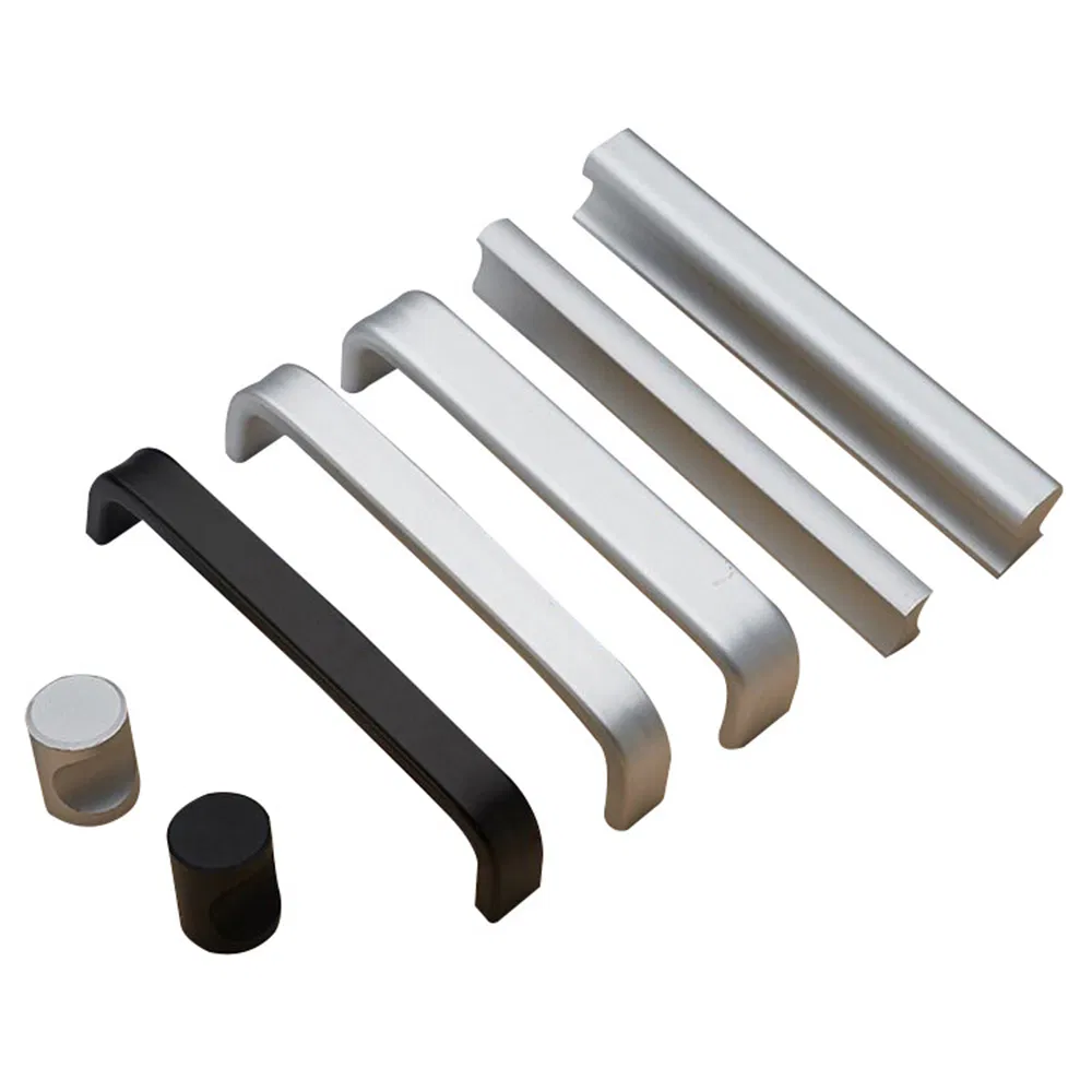 High Quality Stainless Steel Solid Exterior Interior Luxury Hardware Tube Cabinet Furniture Handle Pull Modern Bedroom Aluminum Alloy Lever Black Door Handle
