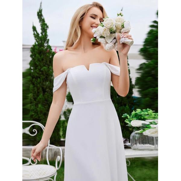 Empire High-waisted Sleeveless Cap Sleeve Square Neck Invisible Zipper White Chiffon Graduation Dress
