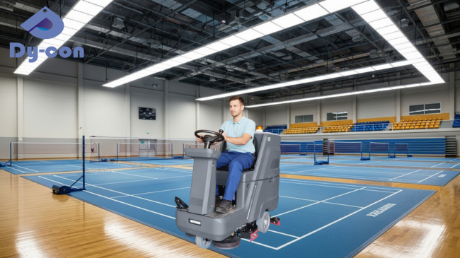 Dycon D8 Ride-On Floor Scrubber with 41441 Square Feet Per Hour Cleaning Rate 4.5 Hours Battery Life and Streak-Free Finish