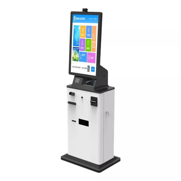 32 Inch Self Cash Accepting Kiosk For College Fees Sim Card ID Card Reader Machine