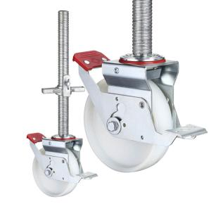 China OEM Solid Steel Stem Nylon scaffolding Casters Adjustable Industrial Caster Wheel on sale
