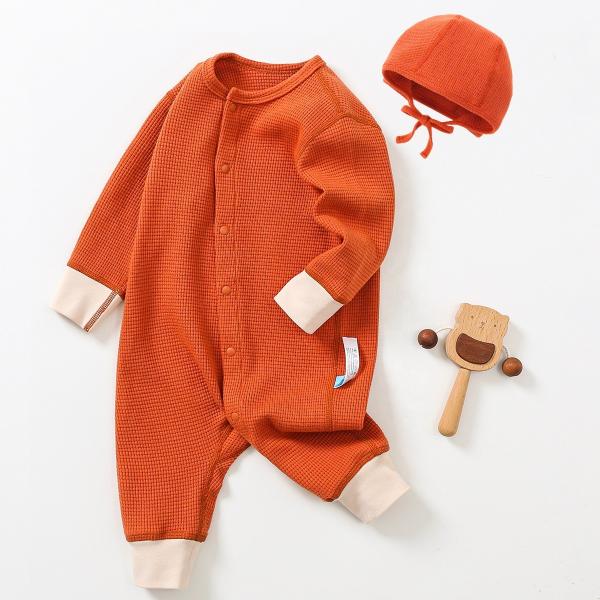 Buy 2023 Newborn Waffle Cotton Hood Romper Jumpsuit for Baby Girl Boy Baby Clothes Set Baby Romper at wholesale prices