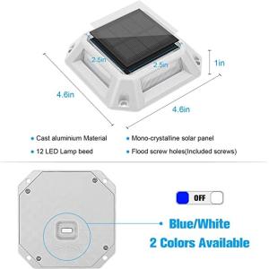 Solar Dock Lights Driveway Deck Lights Outdoor Marine Lights Solar Powered IP68