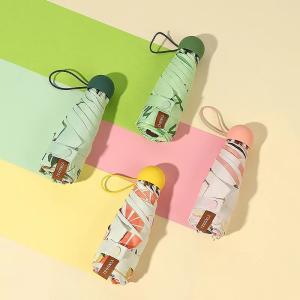 Anti UV Folding 190T Pongee Mini Capsule Umbrellas With Case