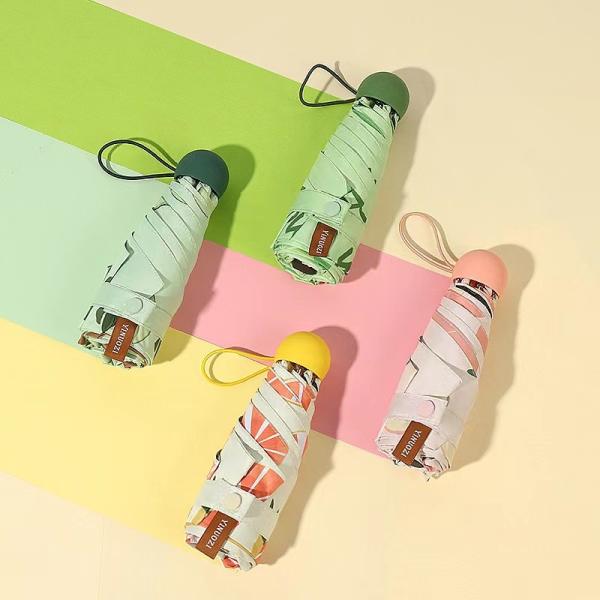 Buy Anti UV Folding 190T Pongee Mini Capsule Umbrellas With Case at wholesale prices