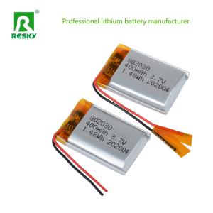 Compact 3.7v 400mAh Rechargeable Lithium Polymer Battery Power Lithium Ion Cell