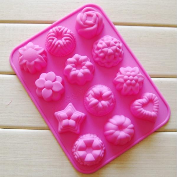silicone muffin cake molds , flower shape silicone tray mold ,custom silicone mold