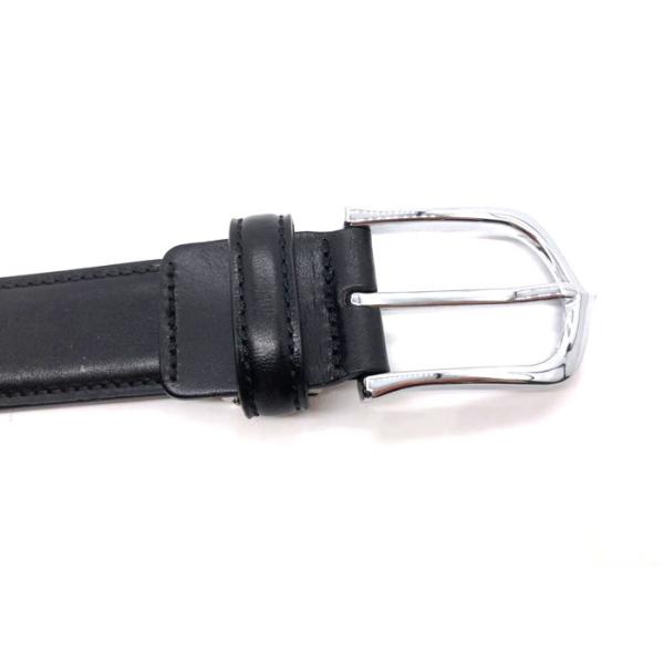 Classic Mens Leather Dress Belt With Single Prong Buckle 3.5cm Width