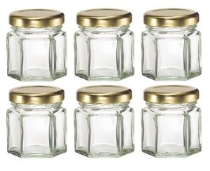 Quality hexagonal glass jars with screw cap for honey for sale