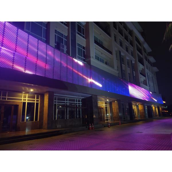 Buy Programmable Transparent LED Mesh Screen S30 P50 P100 Waterproof IP65 at wholesale prices