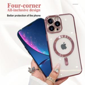 Clear Magnetic TPU Magsafe Phone Case Camera Lens Protector Shockproof For