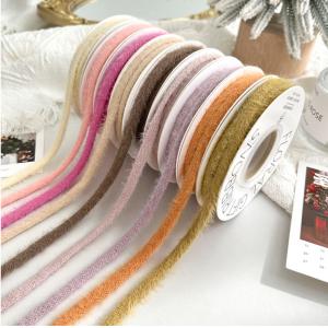Eco-friendly Plush Hollow Ribbon Flower Bouquet Handmade Christmas Floral DIY Gift Bag Cake Tying Straps