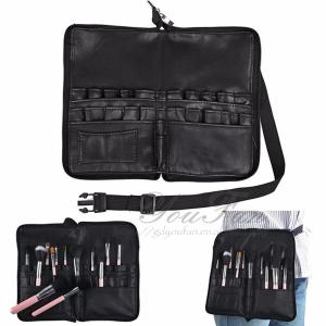 Professional Cosmetic Brush Holder , PU Leather Makeup Brush Bag